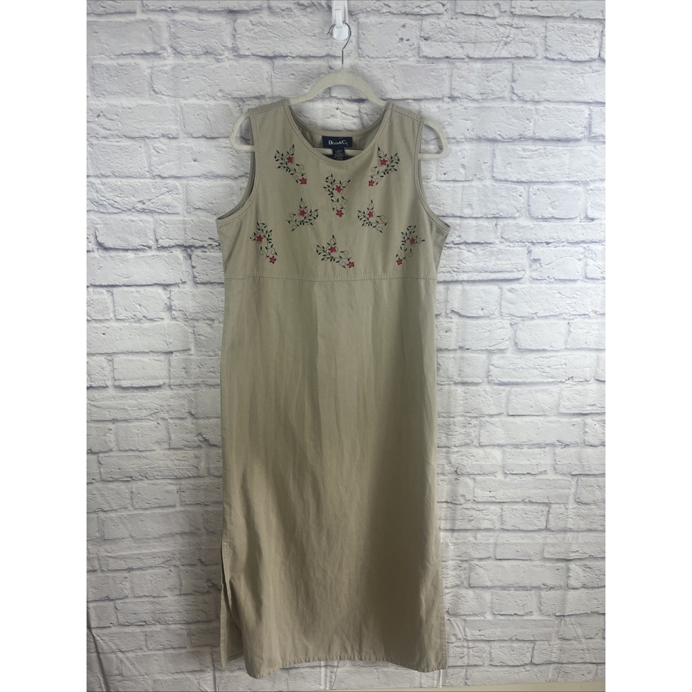 Denim & Co. NWOT Y2K Cottagecore Grandmacore Sleeveless Embroidered Maxi Dress